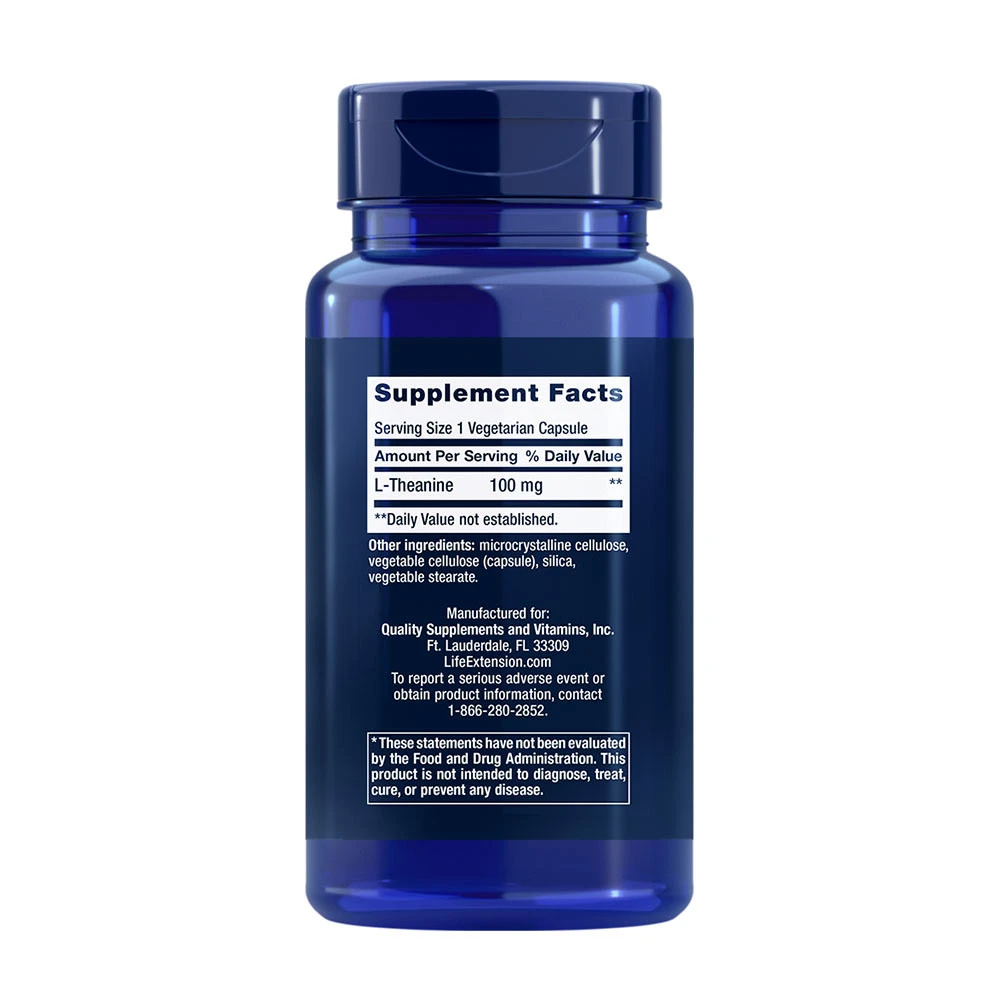 L-Theanine, 100mg - 60 vcaps - Image 3