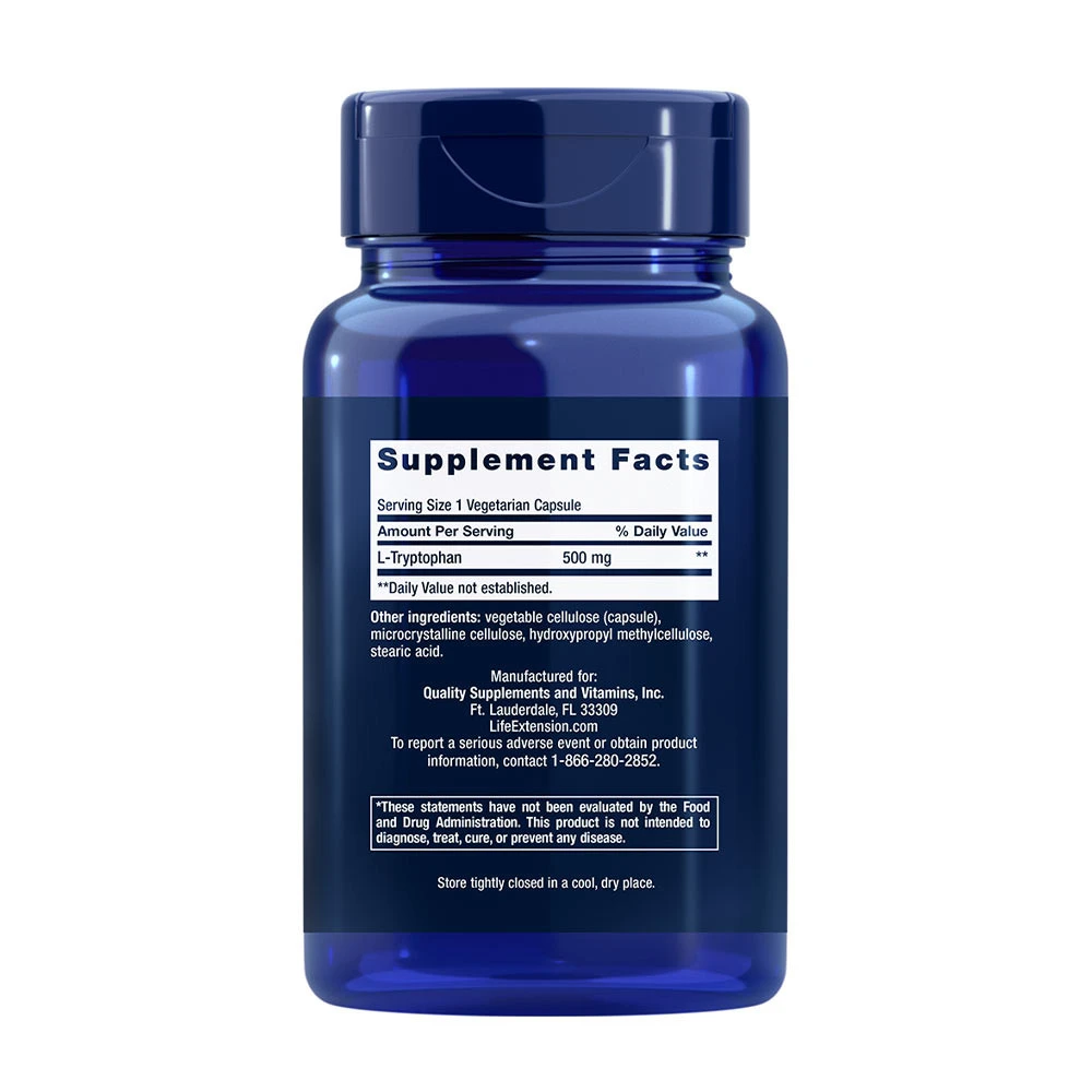 L-Tryptophan, 500mg - 90 vcaps - Image 3
