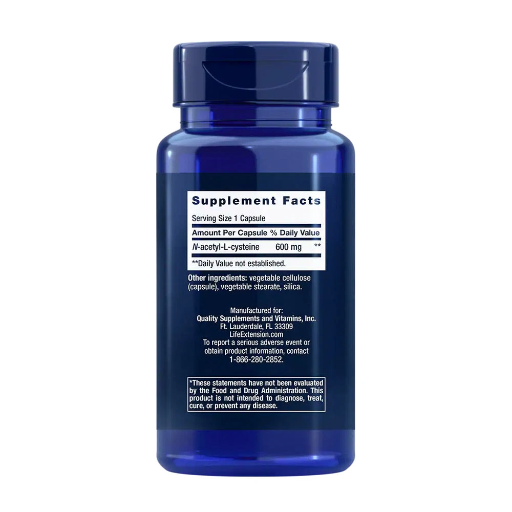 N-Acetyl-L-Cysteine, 600mg - 60 caps - Image 3