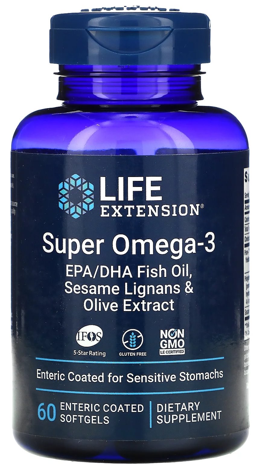 Life Extension - Super Omega-3 EPA/DHA with Sesame Lignans & Olive Extract - 60 enteric coated softgels