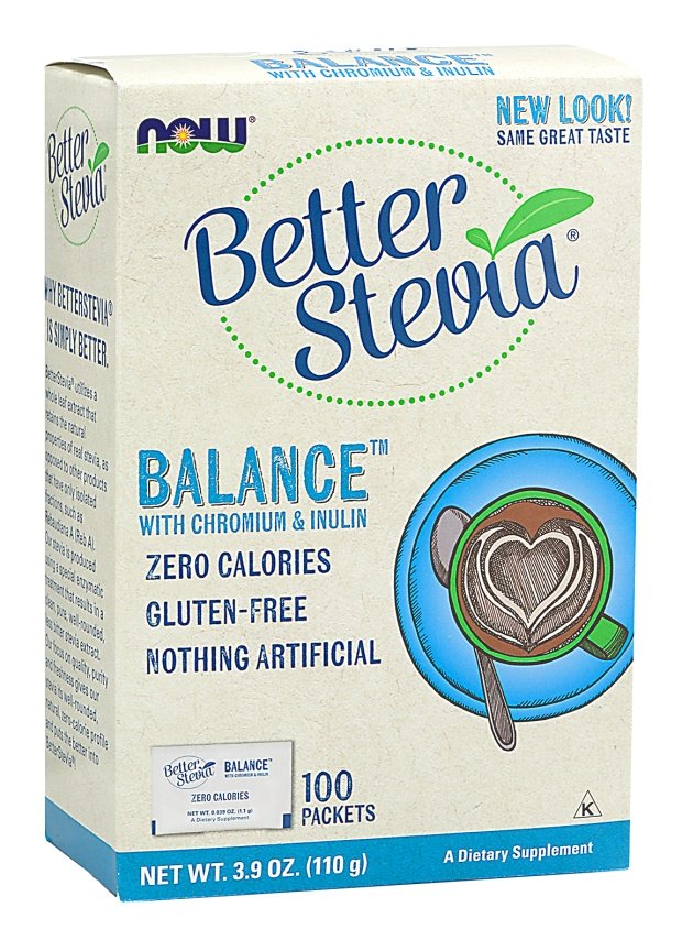 NOW Foods - Better Stevia Balance with Chromium & Inulin - 100 packets