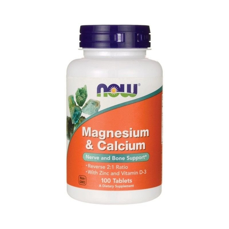 NOW Foods - Magnesium & Calcium with Zinc and Vitamin D3 - 100 tablets