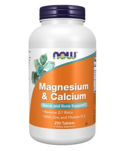 NOW Foods - Magnesium & Calcium with Zinc and Vitamin D3 - 250 tablets