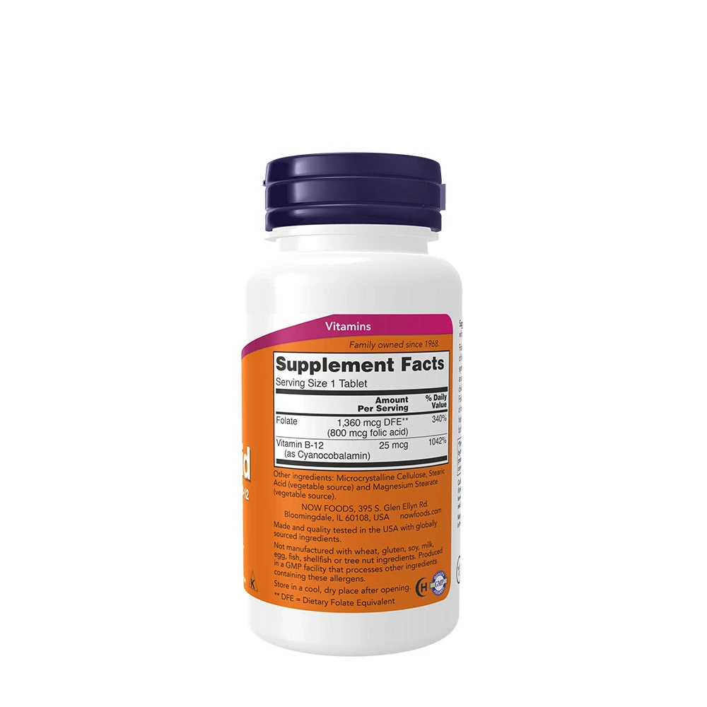 NOW Foods - Folic Acid with Vitamin B12