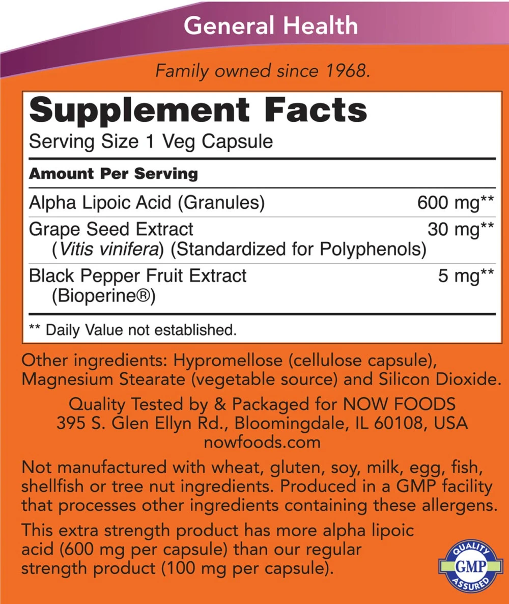 NOW Foods - Now Foods - Alpha Lipoic Acid