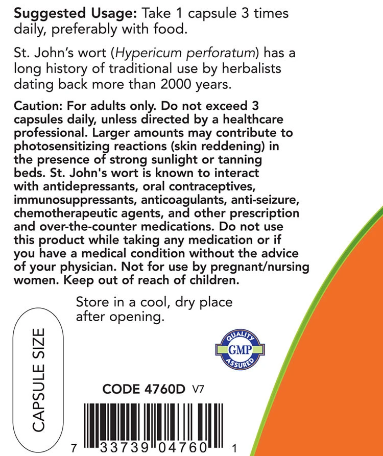 St. John's Wort, 300mg - 100 vcaps - Image 5