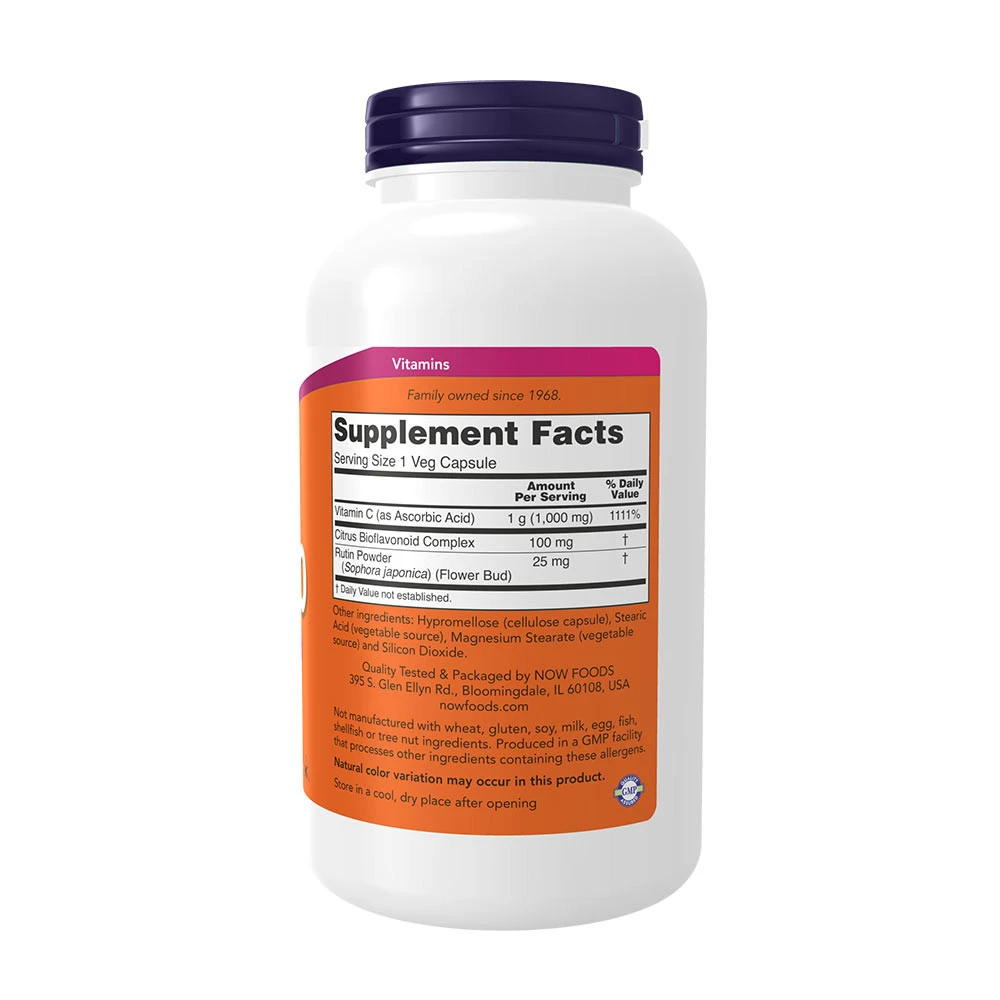 NOW Foods - Vitamin C-1000 with 100mg Bioflavonoids - 250 vcaps