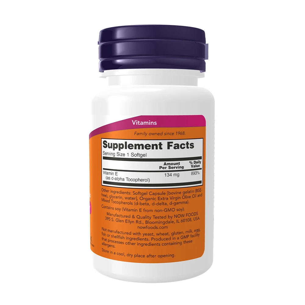 Vitamina E-200 - Natural (Tocoferóis mistos) - 100 softgels - Image 5
