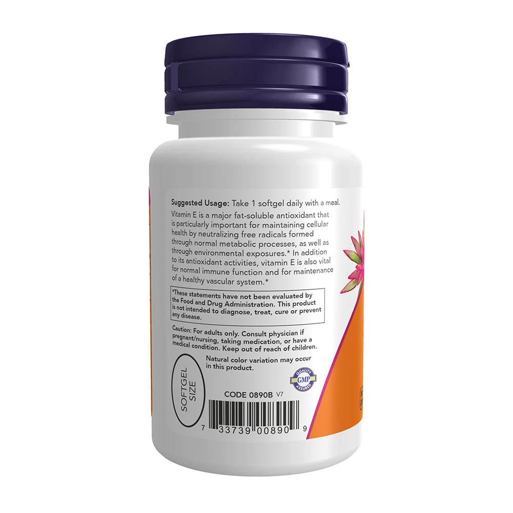 Vitamina E-400 - Natural (Tocoferóis mistos) - 50 softgels - Image 6