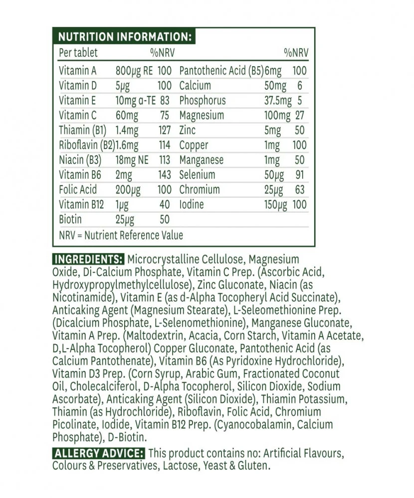 Natures Aid - Multivitaminas e Minerais sem Ferro (60 Comprimidos) - Image 5