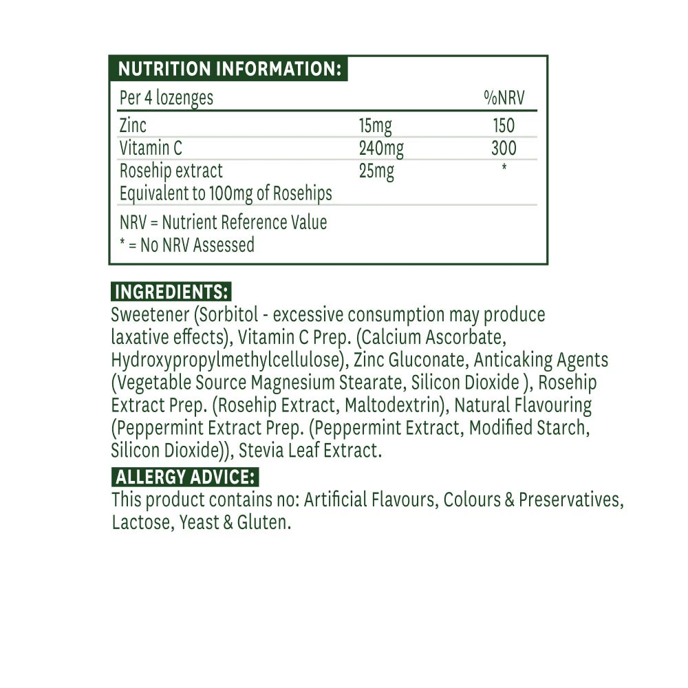 Natures Aid - Pastilhas de Zinco e Vitamina C com Sabor a Menta (30 Pastilhas) - Image 2