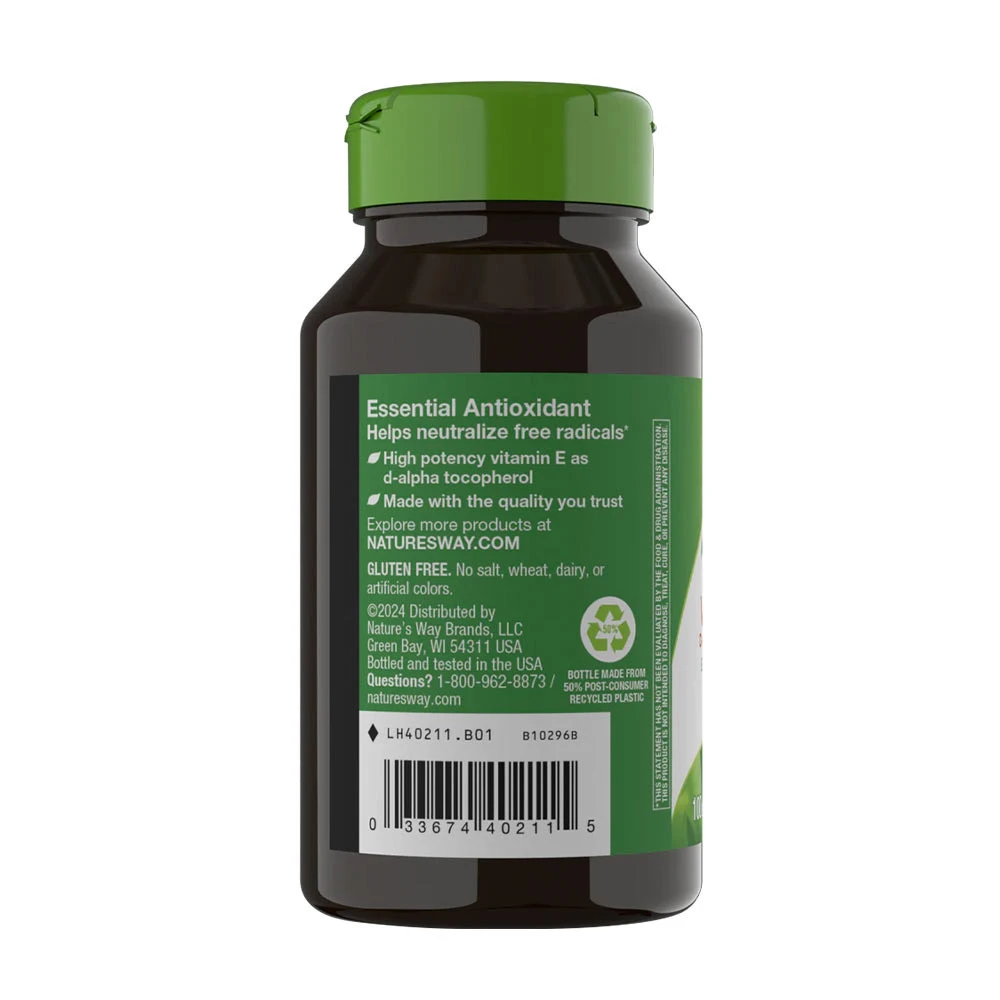 Nature's Way - Vitamina E D-Alfa Tocoferol (100 Cápsulas Moles) - Image 9