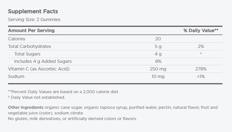 Gomas de Vitamina C, 250mg Tangerina - 120 gomas - Image 3