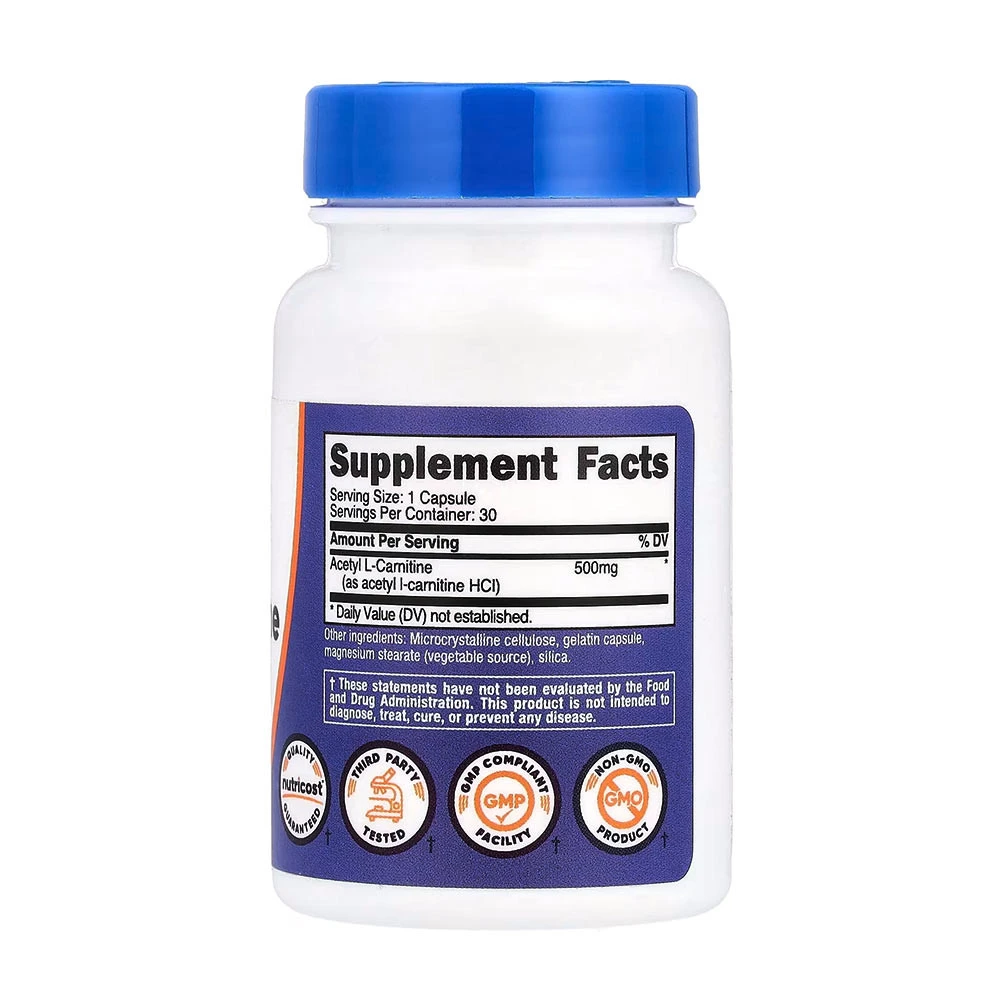 Nutricost - Acetil L-Carnitina 500 mg (30 Cápsulas) - Image 4