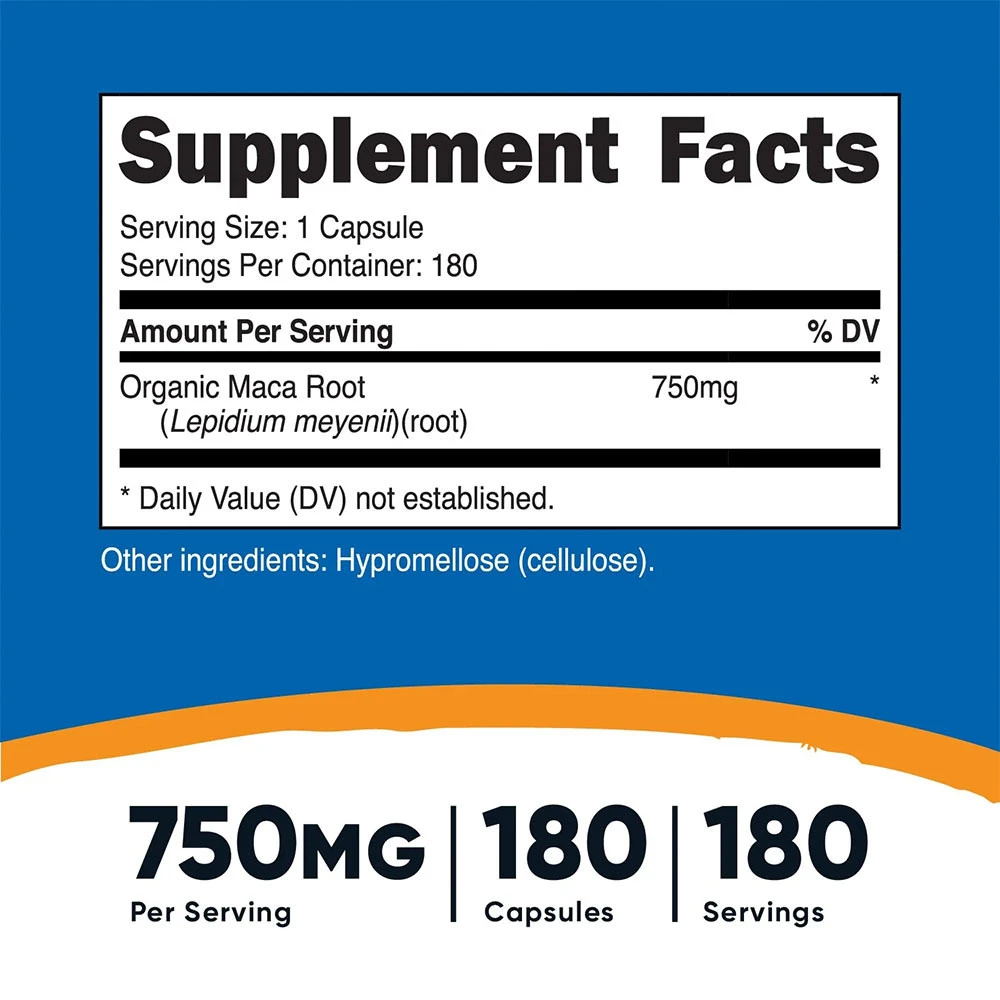 Nutricost - Raiz de Maca 750 mg (180 Cápsulas) - Image 4