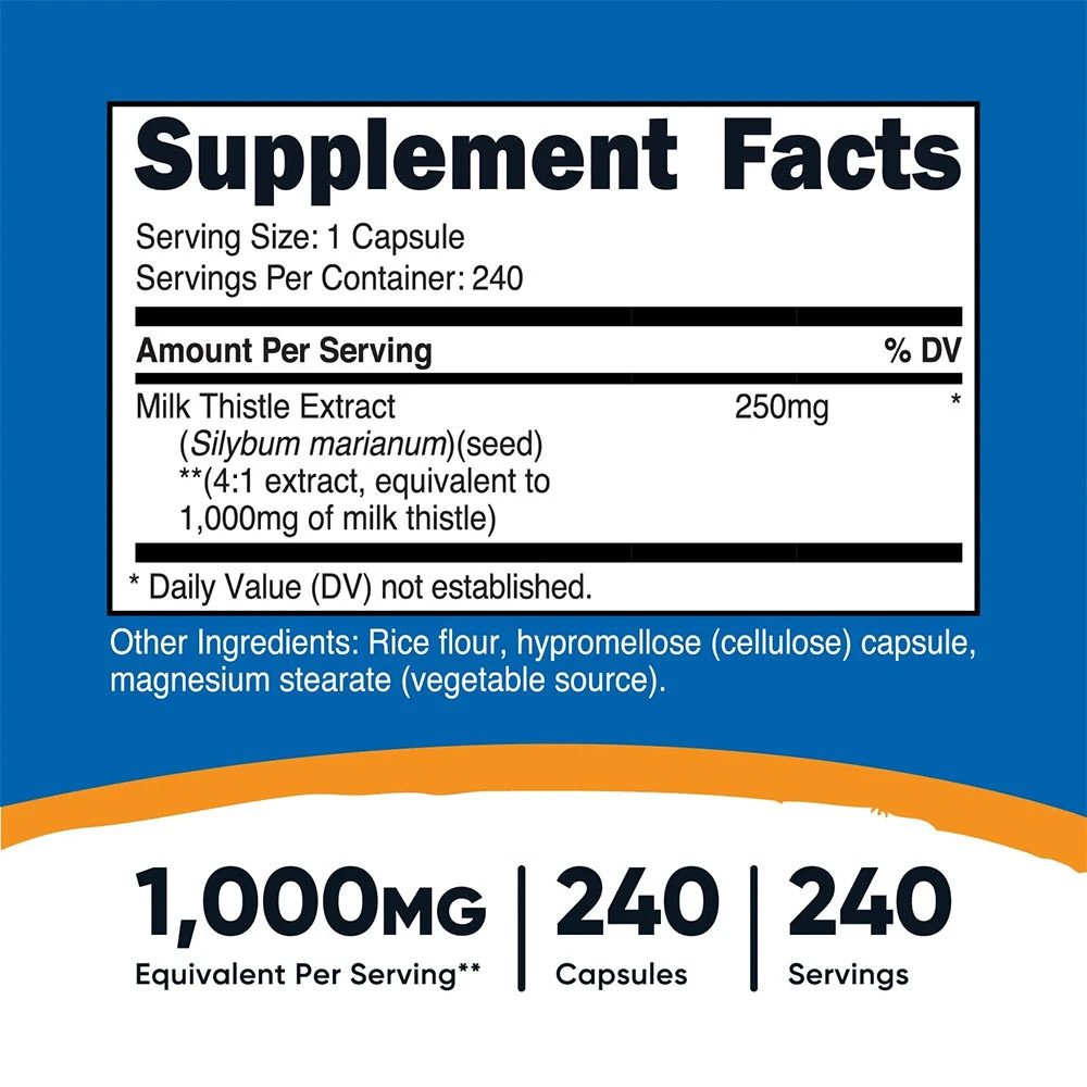 Nutricost - Cardo Mariano 1000 mg (240 Cápsulas) - Image 4