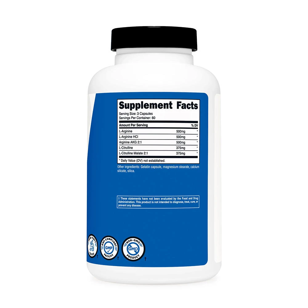 Nutricost - Potenciador de Óxido Nítrico 750 mg (180 Cápsulas) - Image 2