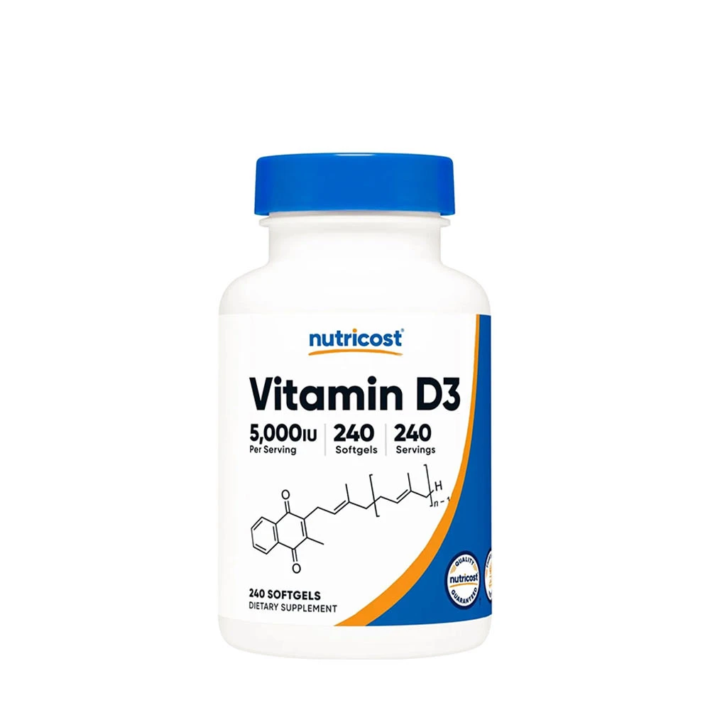 Nutricost - Vitamina D3 5000 Ui (240 Cápsulas Moles)