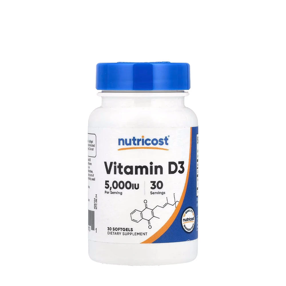 Nutricost - Vitamina D3 5000 Ui (30 Cápsulas Moles)