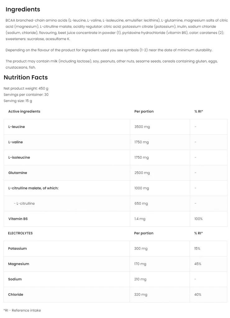 Ostrovit - BCAA Avançado (450 g, Melancia) - Image 7