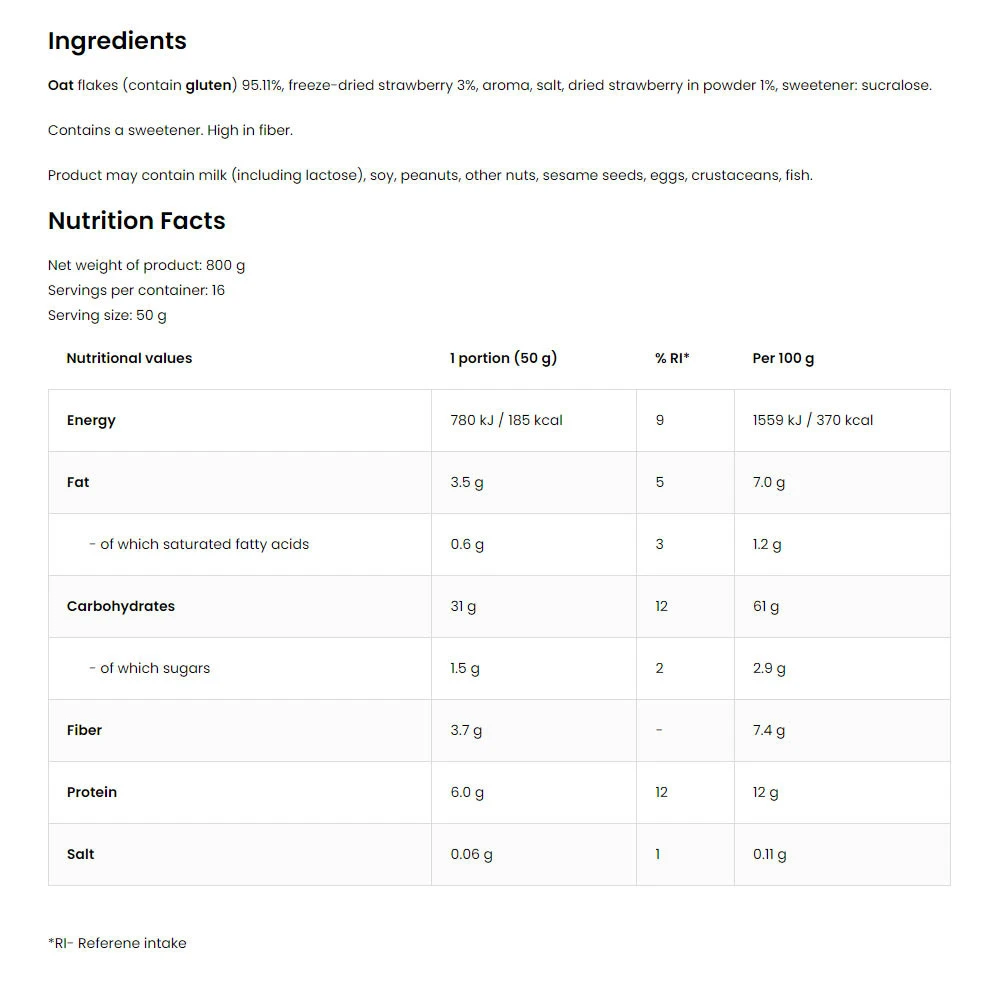 Ostrovit - OATlicious de Aveia com Sabor a Morango (800 g) - Image 6