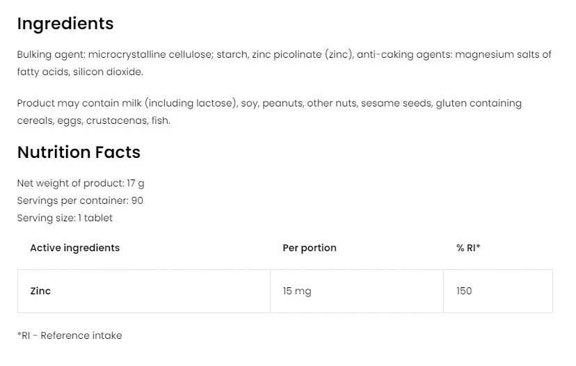 Ostrovit Pharma Zinco Orgânico (90 Comprimidos) - Image 7