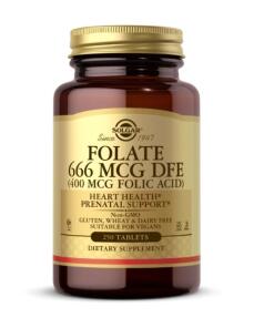 Solgar - SOLGAR Folate 666 mcg DFE (400 mcg Folic Acid) (250 tabs)