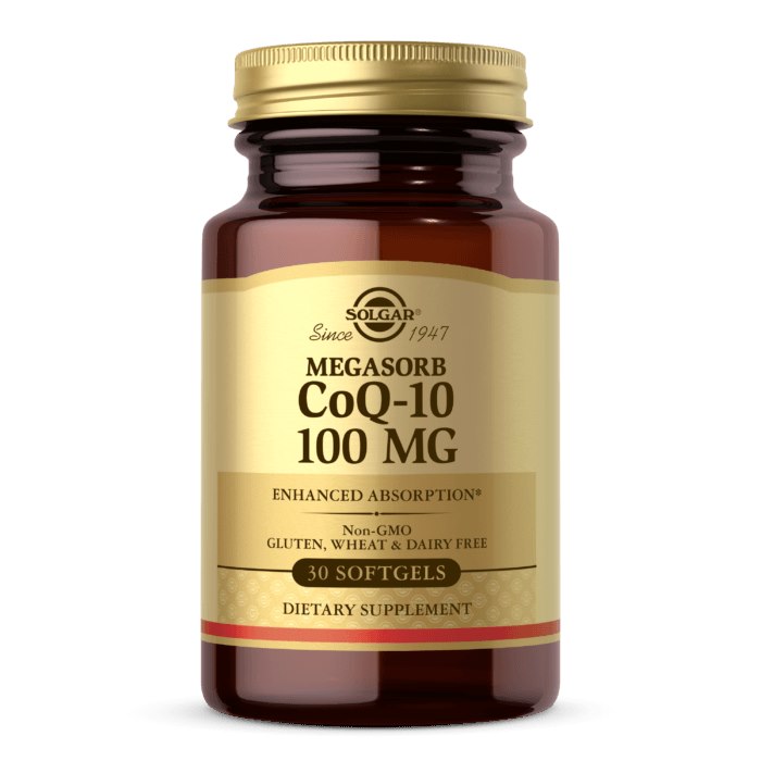 Solgar - SOLGAR Megasorb CoQ-10 - Coenzyme Q10 - Kaneka 100 mg (30 caps)