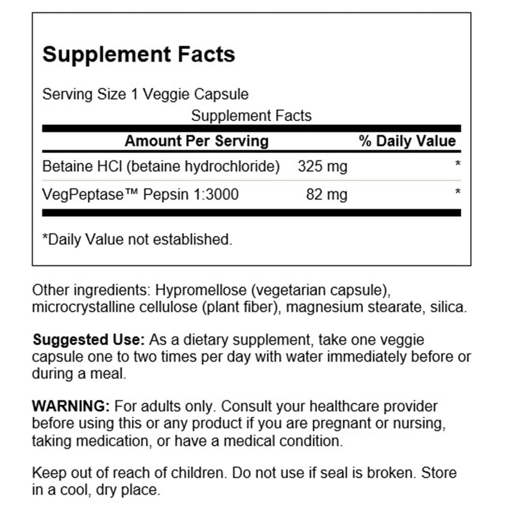 Ácido clorídrico (com Pepsin) - 250 caps - Image 3