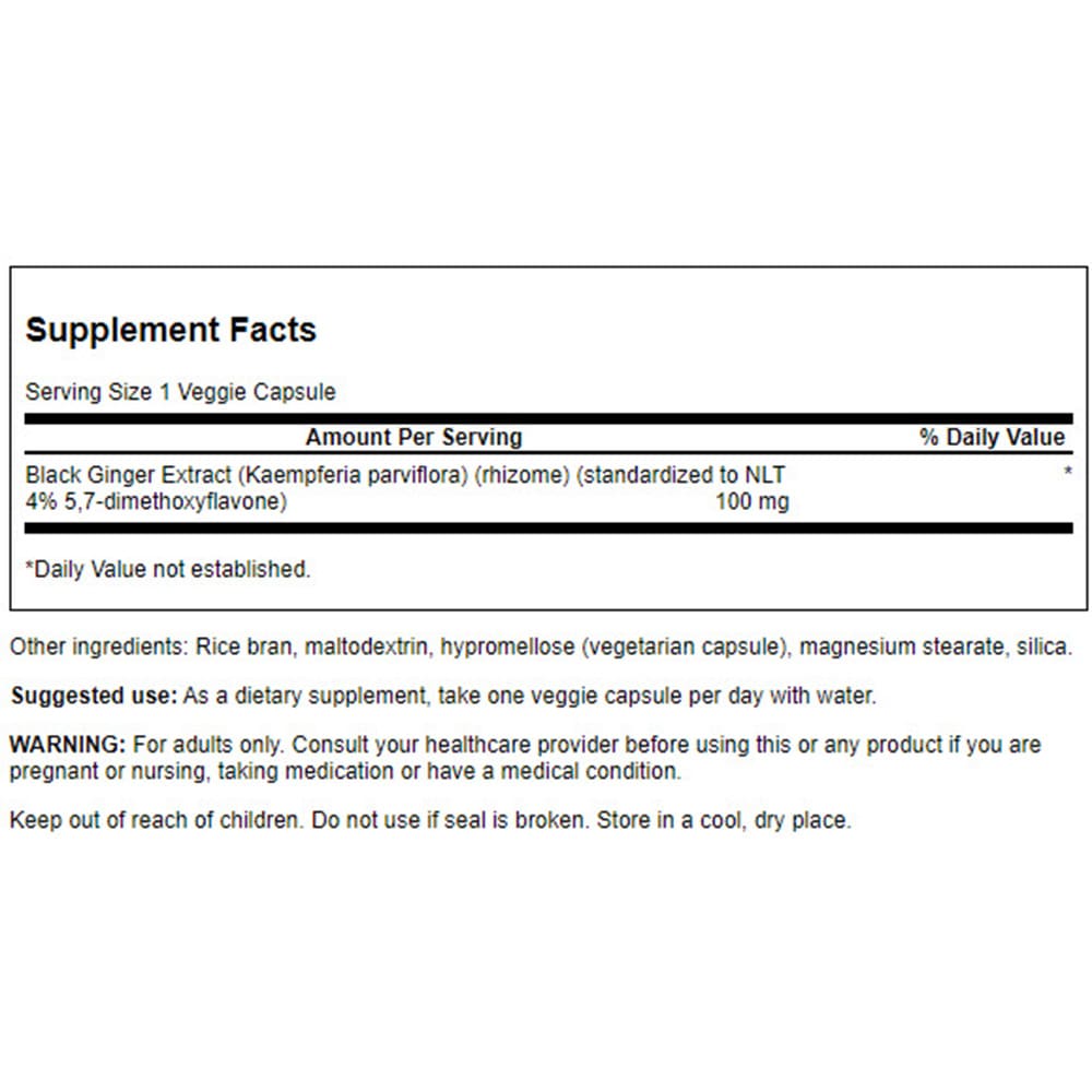 Extrato de Gengibre Preto, 100mg - 30 vcaps - Image 3