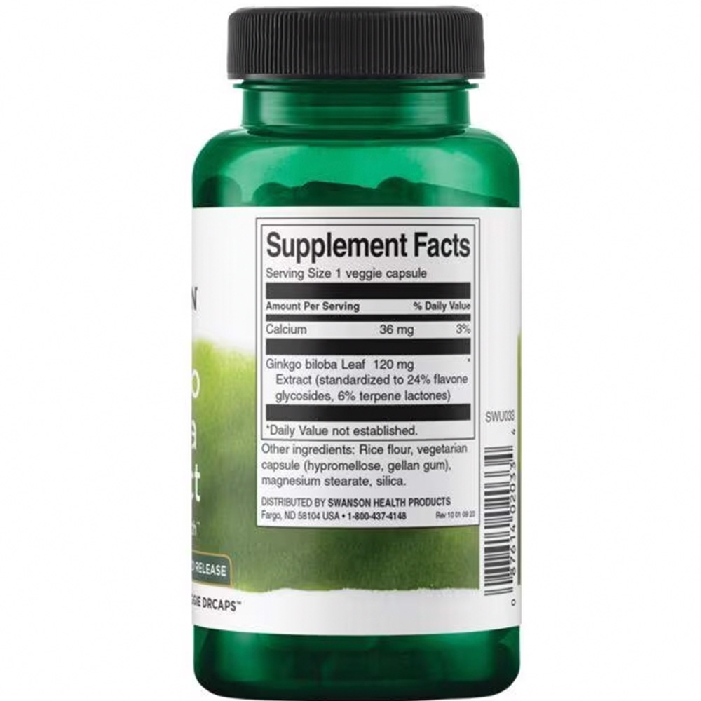 Extrato de Ginkgo Biloba, 120mg - 100 vcaps - Image 3