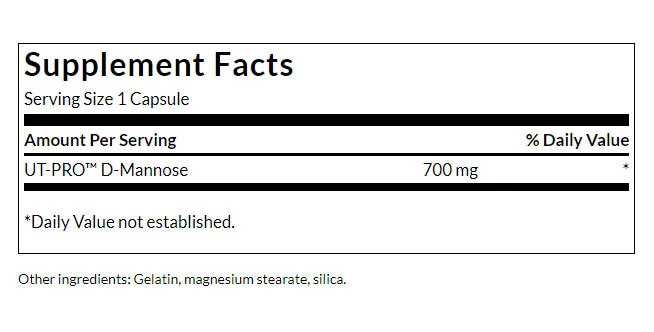 D-Mannose, 700mg - 60 caps - Image 3