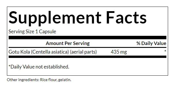 Gotu Kola, 435mg - 60 caps - Image 3