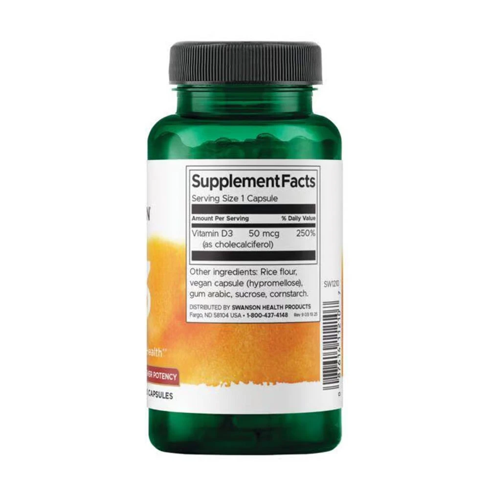 Vitamina D-3, 2000 IU - 250 caps - Image 2