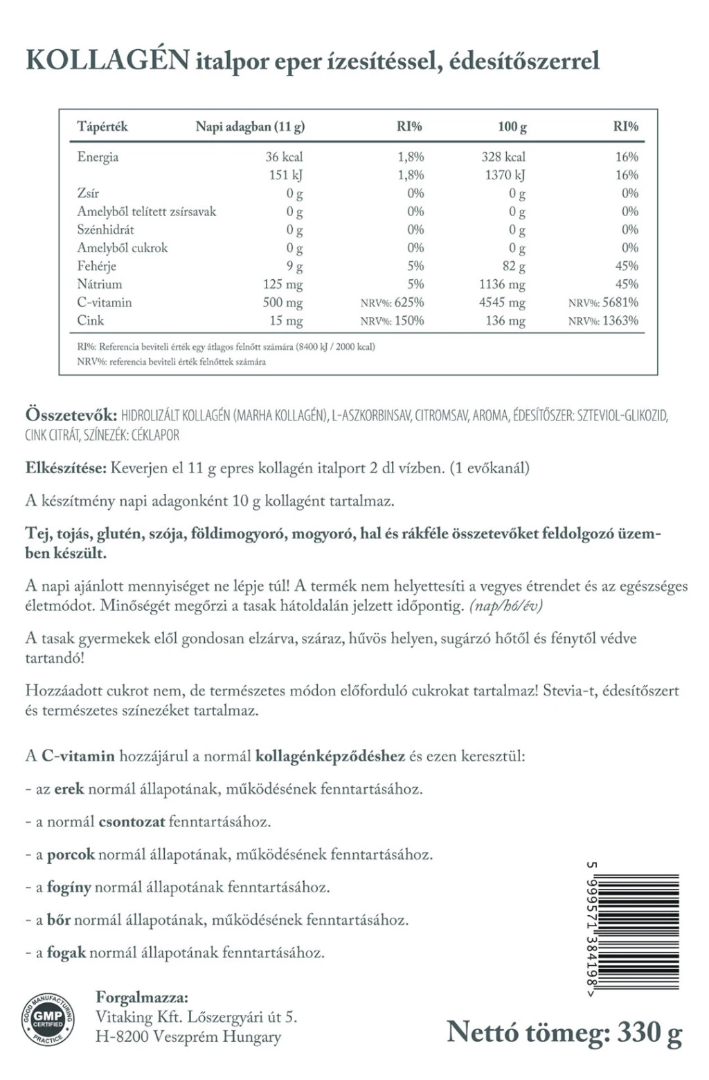 Vitaking - Colagénio Bovino Hidrolisado de Morango (330 g) - Image 4