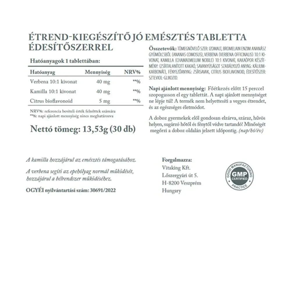 Vitaking - Boa Digestão - Complexo Herbal para Suporte Digestivo (30 Comprimidos) - Image 5