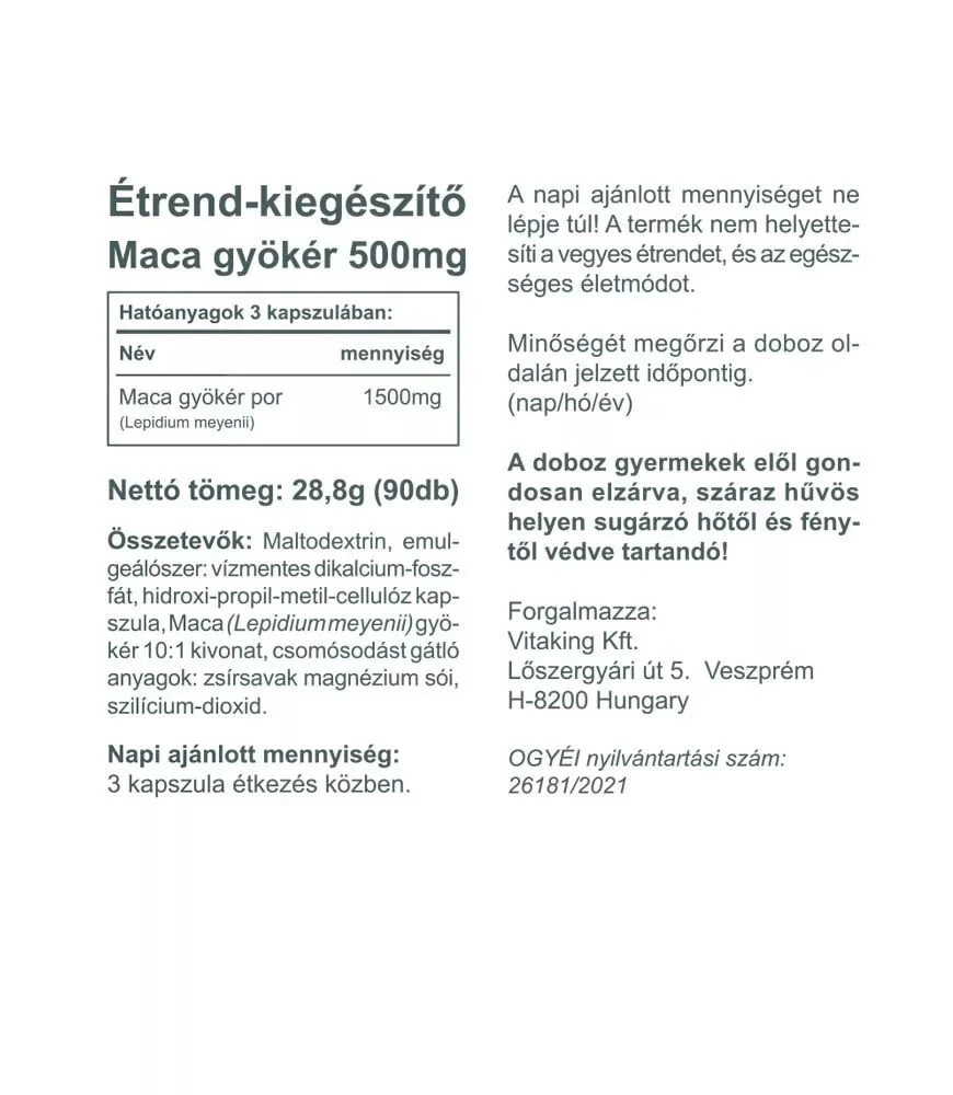 Vitaking - Maca 500 mg (90 Cápsulas) - Image 5
