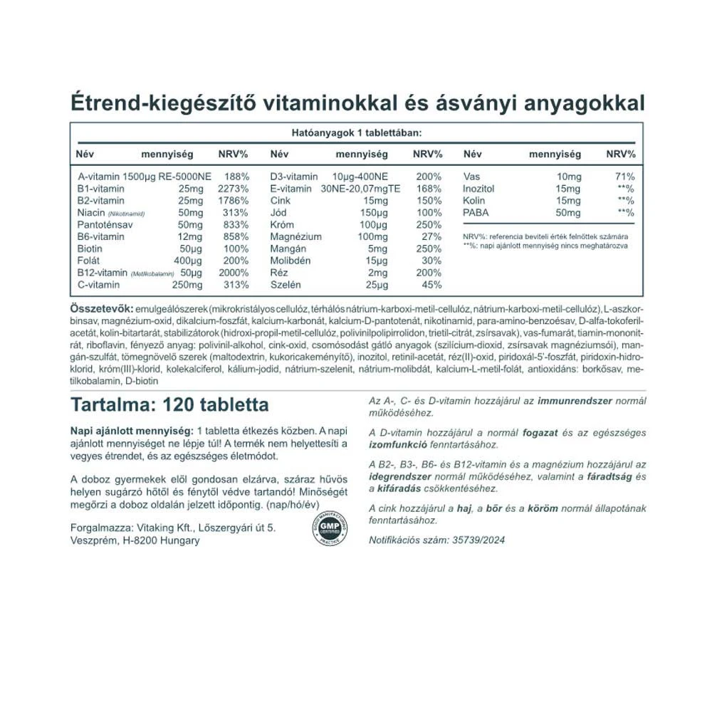 Vitaking - Mega-1 Multivitamínico (120 Comprimidos) - Image 2