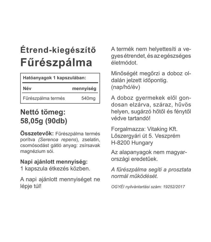 Vitaking - Saw Palmetto 540 mg (90 Cápsulas) - Image 2