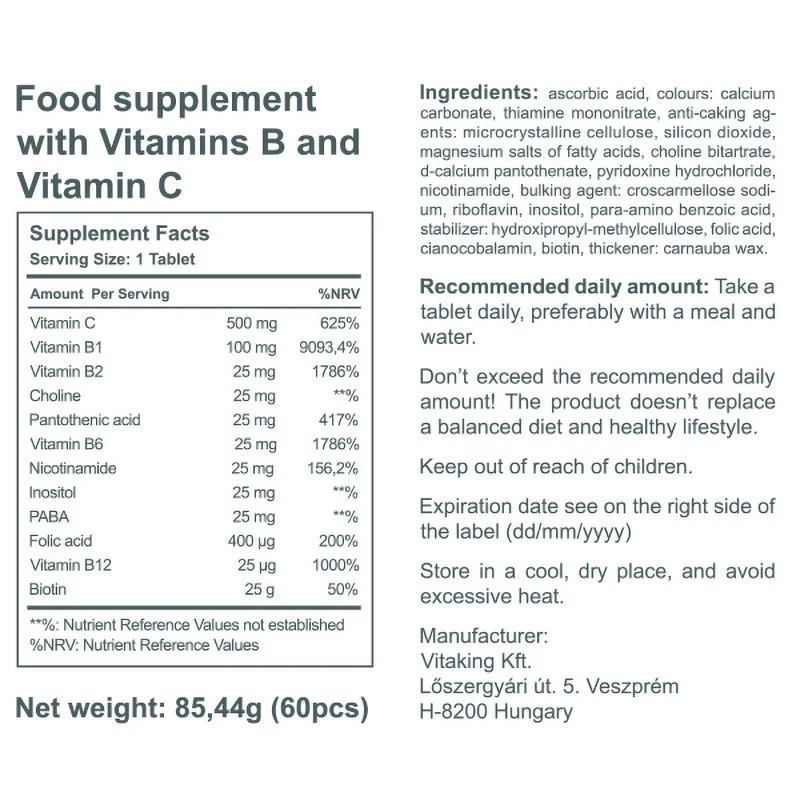 Vitaking - Complexo B Anti-Stress Multivitamínico (60 Comprimidos) - Image 7