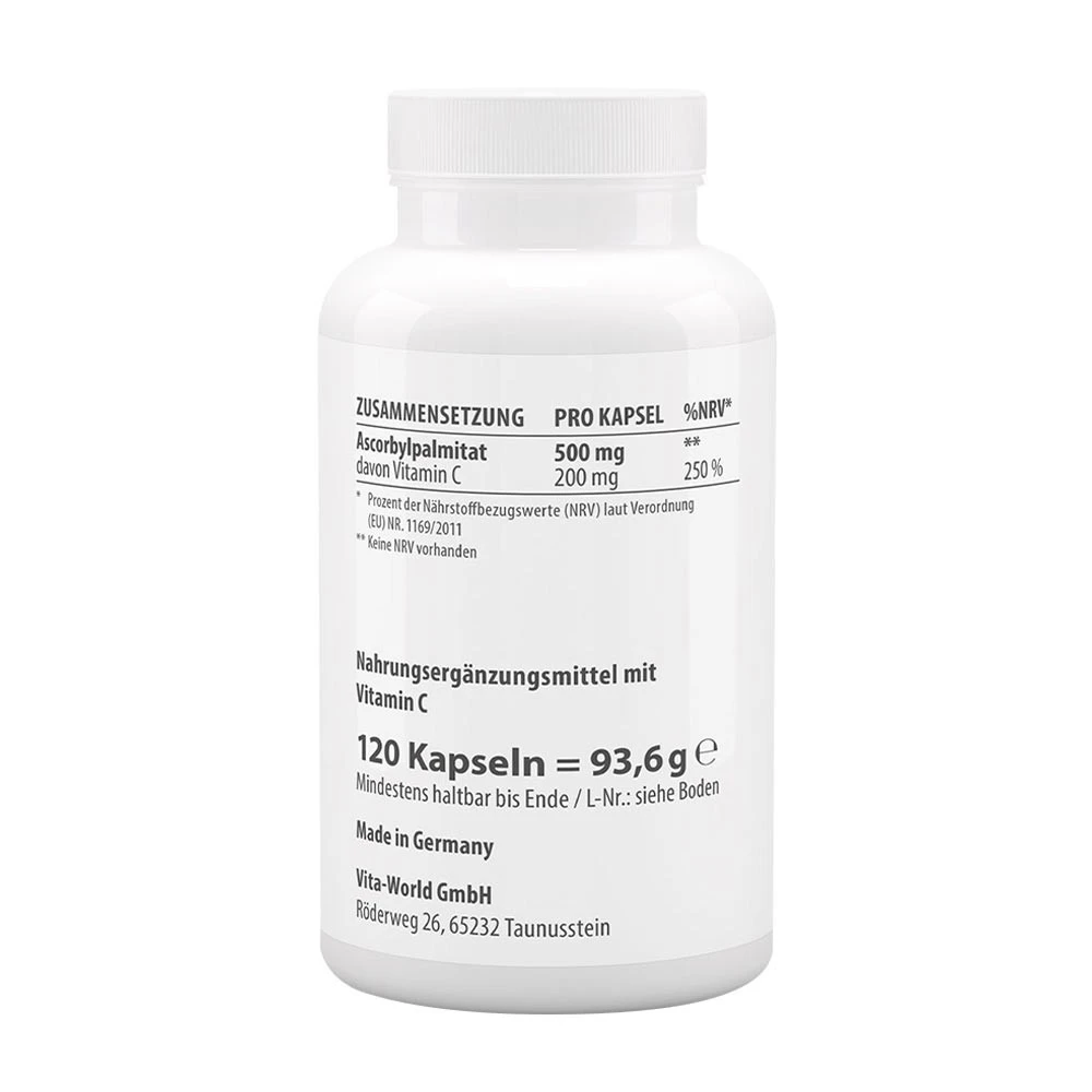 Vitaworld - Palmitato de Ascorbilo de Vitamina C (120 Cápsulas) - Image 2