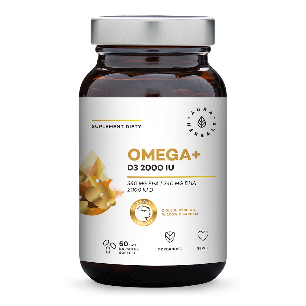 Aura Herbals - AURA HERBALS Omega+ Vitamin D3 2000 IU (60 sgel caps)