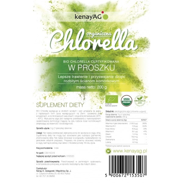 Kenay - KENAY Chlorella Organic Powder (200 g / 7