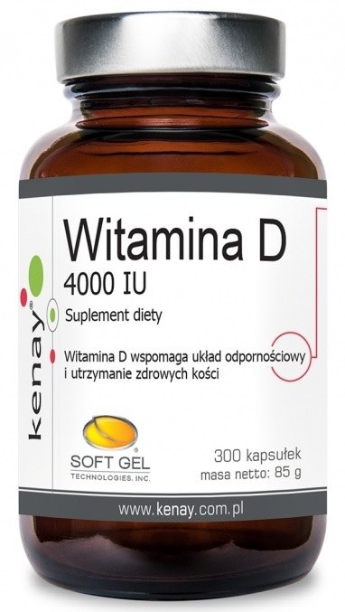 Kenay - Vitamina D3, 4000 Ui, 100 Mcg (300 Cápsulas)