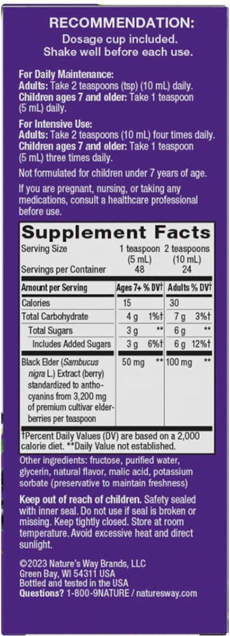 Nature's Way - Xarope Tradicional de Sabugueiro para o Sistema Imunitário Nature's Way (240 ml) - Image 2