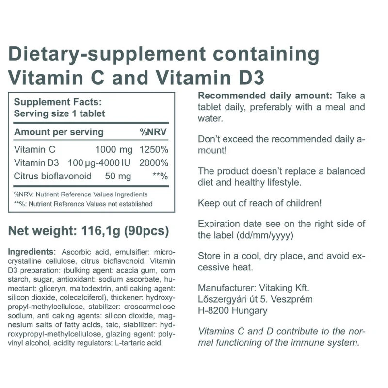 Vitaking - Vitamina C-1000 + D-4000 (90 Comprimidos) - Image 5