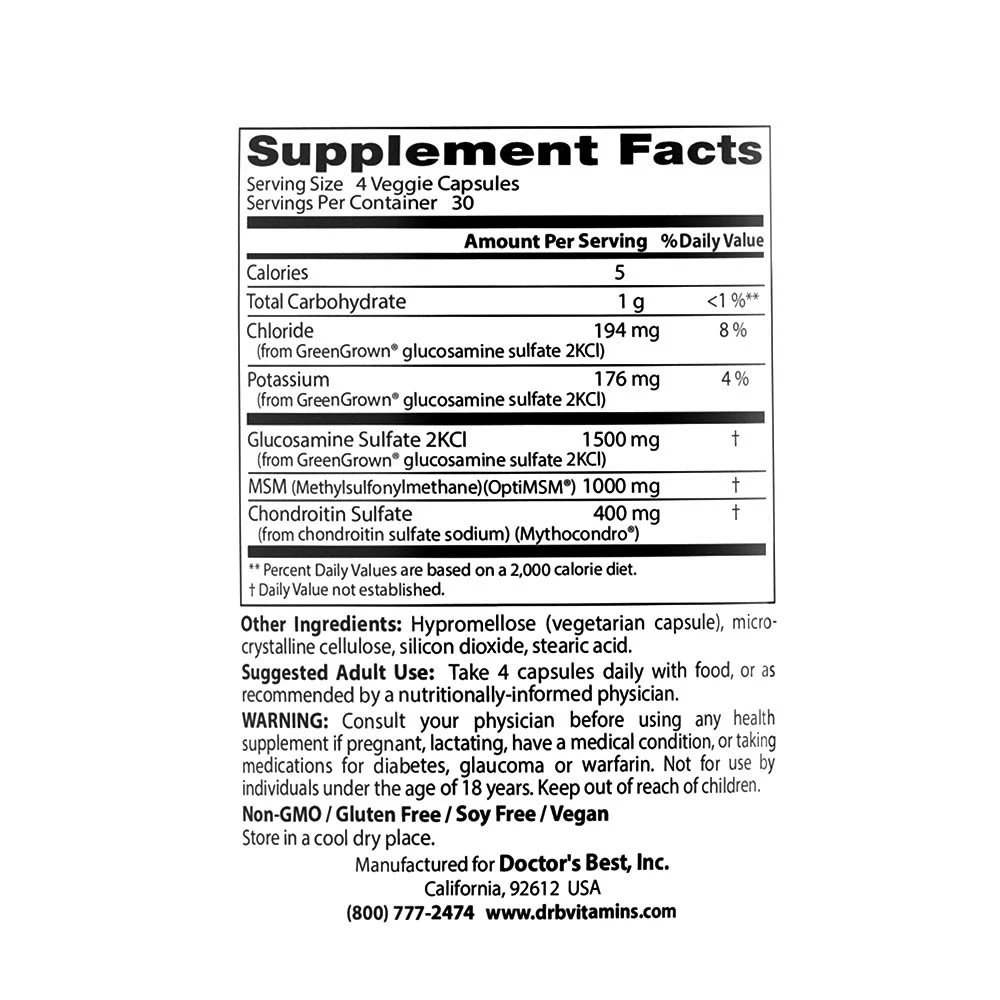 Vegan Glucosamina & Condroitina & MSM - 120 vcaps - Image 2