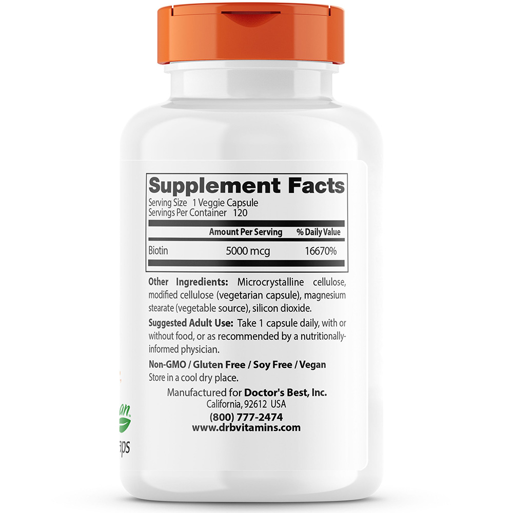 Biotina, 5000mcg - 120 vcaps - Image 3