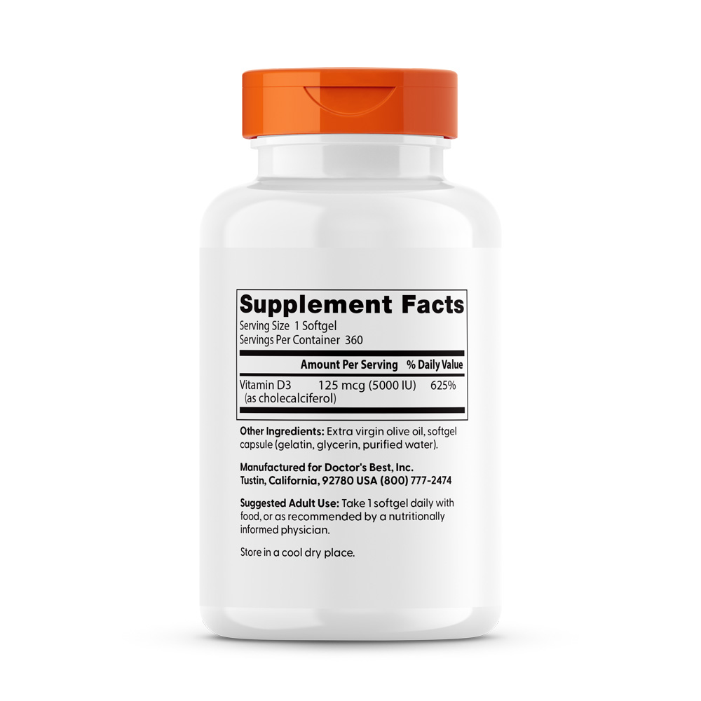 Vitamina D3, 5000 IU - 360 softgels - Image 5