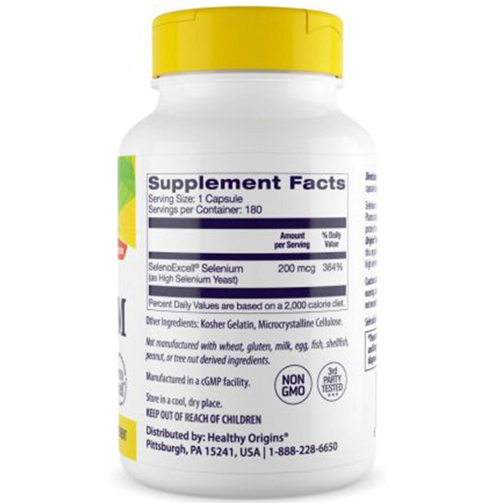 Healthy Origins - Seleno Excell Selénio 200 mcg, 180 cápsulas - Image 3